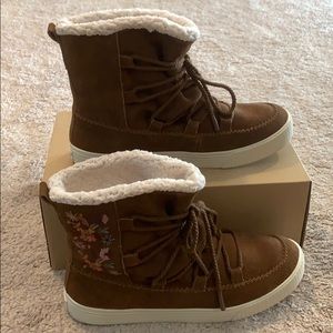 Toms Dark Amber Faux Shearling Alpine 